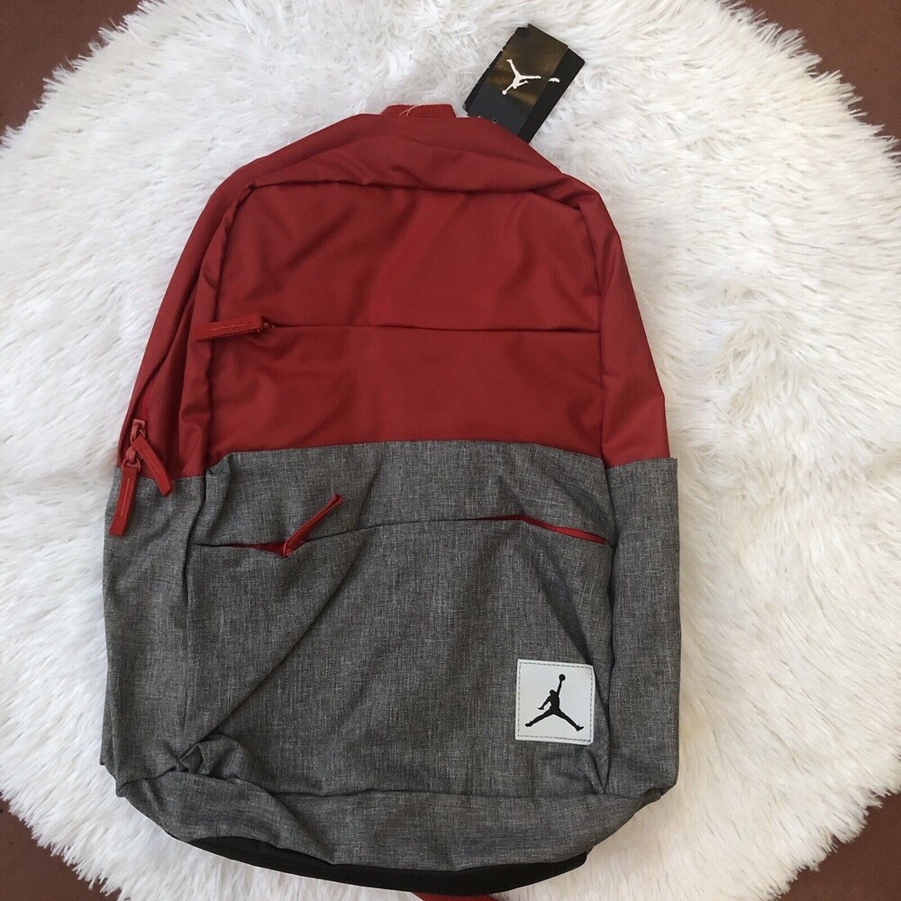 New AIR JORDAN Red and Gray BackPack Jumpman bag School Work